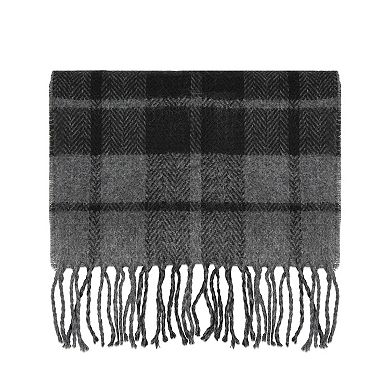 Dockers 2-In-1 Reversible Plaid & Herringbone Fringe Scarf
