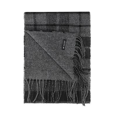Dockers 2-In-1 Reversible Plaid & Herringbone Fringe Scarf