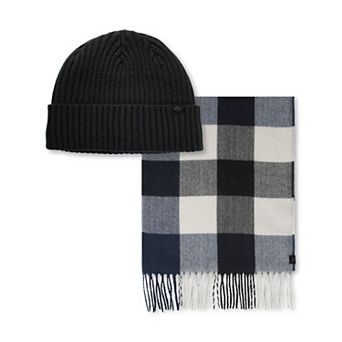 Men's Dockers® 2 pc Beanie & Brushed Plaid Scarf Gift Set