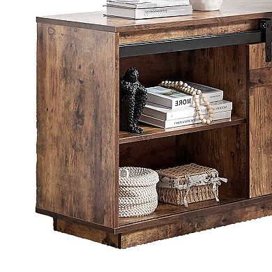 Fior L Shaped Writing Desk, Wood, Barn Door