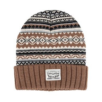 Men's Levi's® Fair Isle Knit Beanie with Levi Strauss & Co Logo Patch