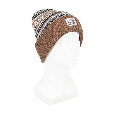 Men's Levi's® Fair Isle Knit Beanie with Levi Strauss & Co Logo Patch