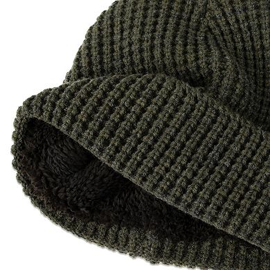 Men's Levi's Heathered Waffle Knit Fleece Lined Beanie