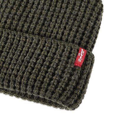 Men's Levi's Heathered Waffle Knit Fleece Lined Beanie