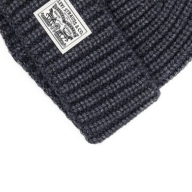 Men's Levi's Chunky Rib Knit Beanie With Logo Patch