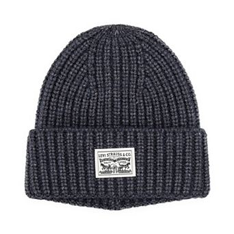 Men's Levi's Chunky Rib Knit Beanie With Logo Patch