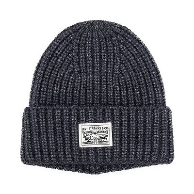 Men's Levi's Chunky Rib Knit Beanie With Logo Patch