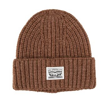 Men's Levi's Chunky Rib Knit Beanie With Logo Patch