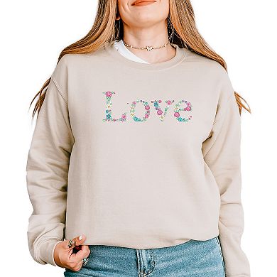 Simply Sage Market Embroidered Love Floral Sweatshirt