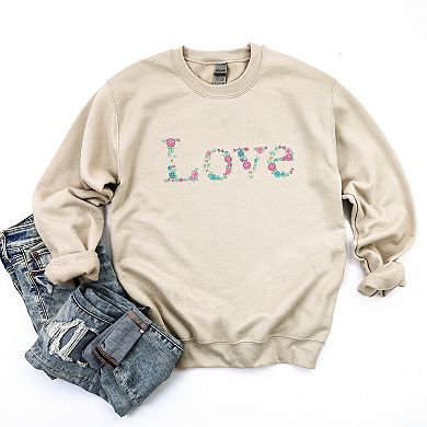 Simply Sage Market Embroidered Love Floral Sweatshirt