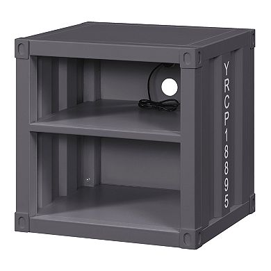 Dua Three Pc Bedroom Set, Recessed Panel Pattern, Industrial Style, Metal