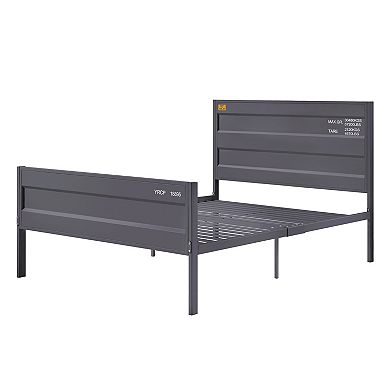 Dua Three Pc Bedroom Set, Recessed Panel Pattern, Industrial Style, Metal