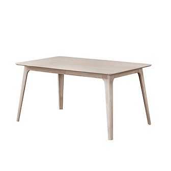 New Classic Furniture Oscar 60 in Rectangle Wood Dining Table, White Ash