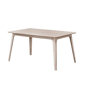 New Classic Furniture Oscar 60 in Rectangle Wood Dining Table, White Ash