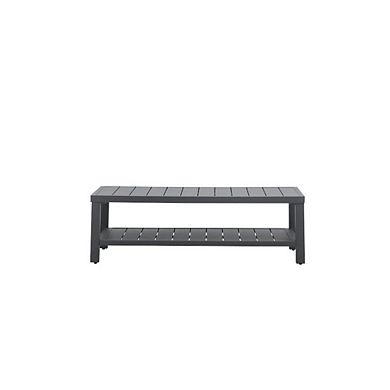 New Classic Furniture Bungalow Metal Patio Coffee Table in Gray