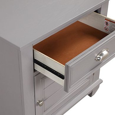 New Classic Furniture Jamestown Wood 1-Drawer Nightstand, Gray