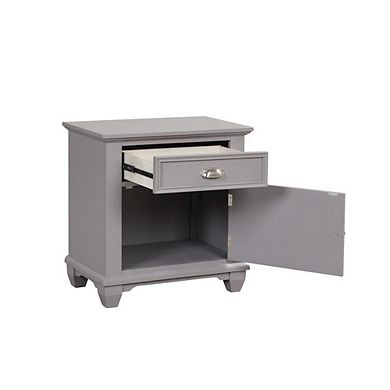 New Classic Furniture Jamestown Wood 1-Drawer Nightstand, Gray