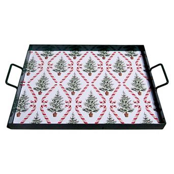 Discover Europe - Made in Turkey Aras Metal Tray with Holiday Design Table Decor