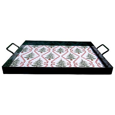 Discover Europe Aras Metal Tray with Holiday Design Table Decor