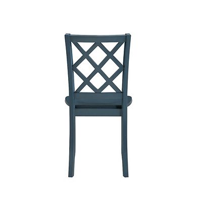 New Classic Furniture Trellis Wood Dining Chair (Set of 2), Blue