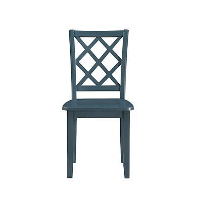 New Classic Furniture Trellis Wood Dining Chair (Set of 2), Blue