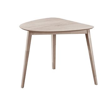 New Classic Furniture Oscar Wood Corner Table, White Ash