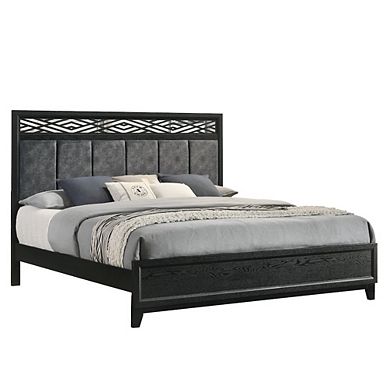 New Classic Furniture Obsidian Wood Queen Bed, Black