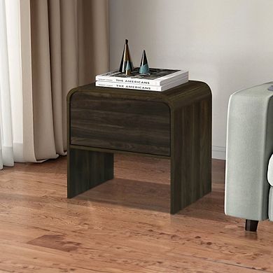 New Classic Furniture Mara 15.75 in. Walnut Rectangular Wood End Table