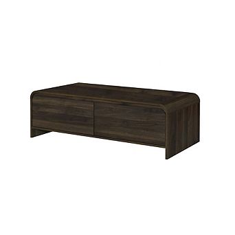 New Classic Furniture Mara 3 pc 47 in Walnut Rectangular Wood Coffee Table with 2 End Tables