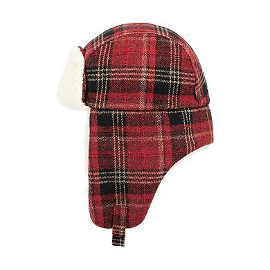 Men's Levi's® Washed Tartan Plaid Fleece Lined Trapper Hat