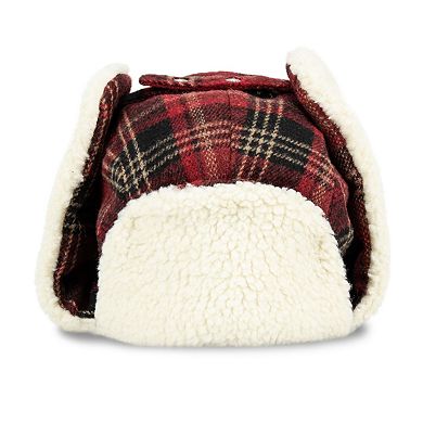 Men's Levi's® Washed Tartan Plaid Fleece Lined Trapper Hat