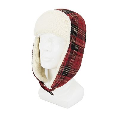 Men's Levi's® Washed Tartan Plaid Fleece Lined Trapper Hat