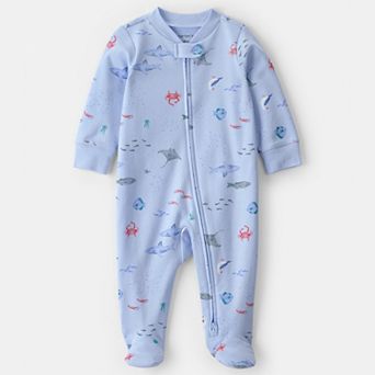 Baby Boy Carter's Sea Animals 2-Way Zip Cotton Sleep & Play Pajamas