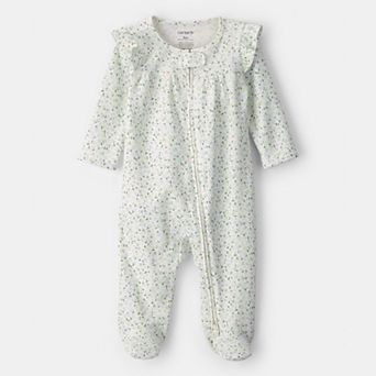 Baby Girl Carter's Floral 2-Way Zip Cotton Sleep & Play Pajamas