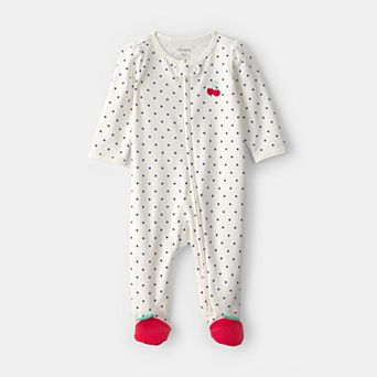 Baby Girl Carter's Cherry 2-Way Zip Cotton Sleep & Play Pajamas
