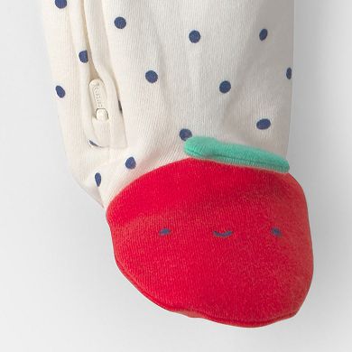Baby Girl Carter's Cherry 2-Way Zip Cotton Sleep & Play Pajamas