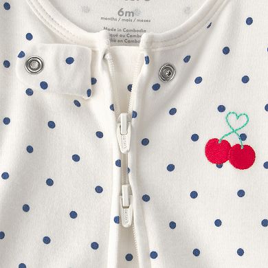 Baby Girl Carter's Cherry 2-Way Zip Cotton Sleep & Play Pajamas