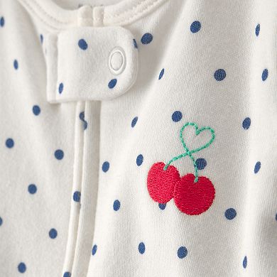 Baby Girl Carter's Cherry 2-Way Zip Cotton Sleep & Play Pajamas