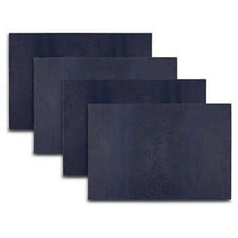 Dainty Home Lucerne Reversible Premium Faux Patent Leather 12" x 18" Rectangular Placemats Set of 4
