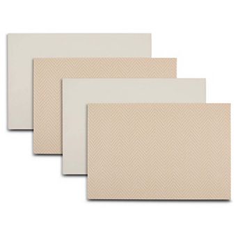 Dainty Home Chevron Reversible Premium Faux Leather 12" x 18" Rectangular Placemats Set of 4