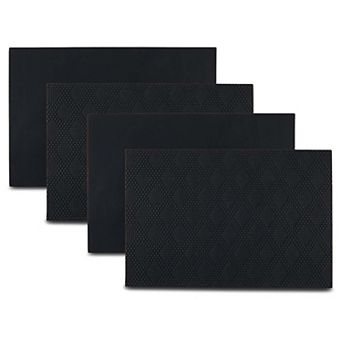 Dainty Home Basel Reversible Premium Faux Leather 12" x 18" Rectangular Placemats Set of 4