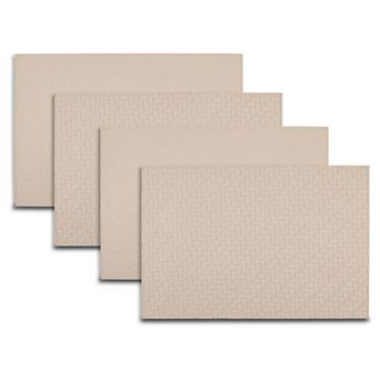 Dainty Home Lausanne Reversible Premium Faux Leather 12" x 18" Rectangular Placemats Set of 4
