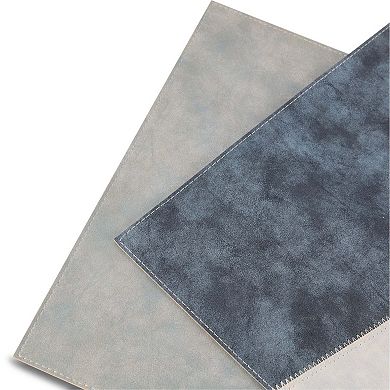 Dainty Home Milano Reversible Premium Faux Leather 12" x 18" Rectangular Placemats Set of 4