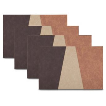 Dainty Home Milano Reversible Premium Faux Leather 12" x 18" Rectangular Placemats Set of 4