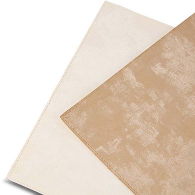 Dainty Home Velvet Reversible Premium Faux Leather 12" x 18" Rectangular Placemats Set of 4