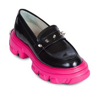 Women's Glam Loafer Leather Shoes By URBNKICKS