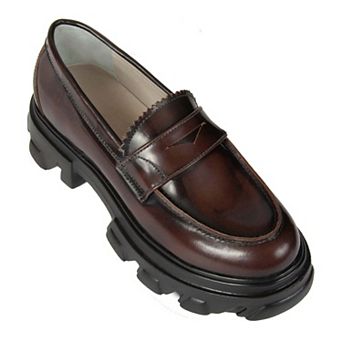Women's Peny Brown Patent Leather Loafer By URBNKICKS