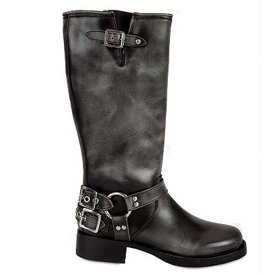 Women's Tall Biker Distressed Boots By URBNKICKS