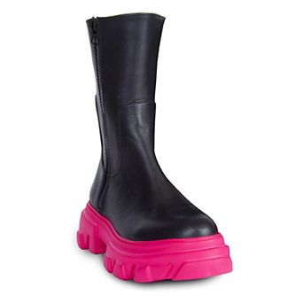 Women's Double Zipper Leather Boots By URBNKICKS