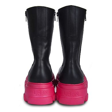 Women's Double Zipper Leather Boots By URBNKICKS